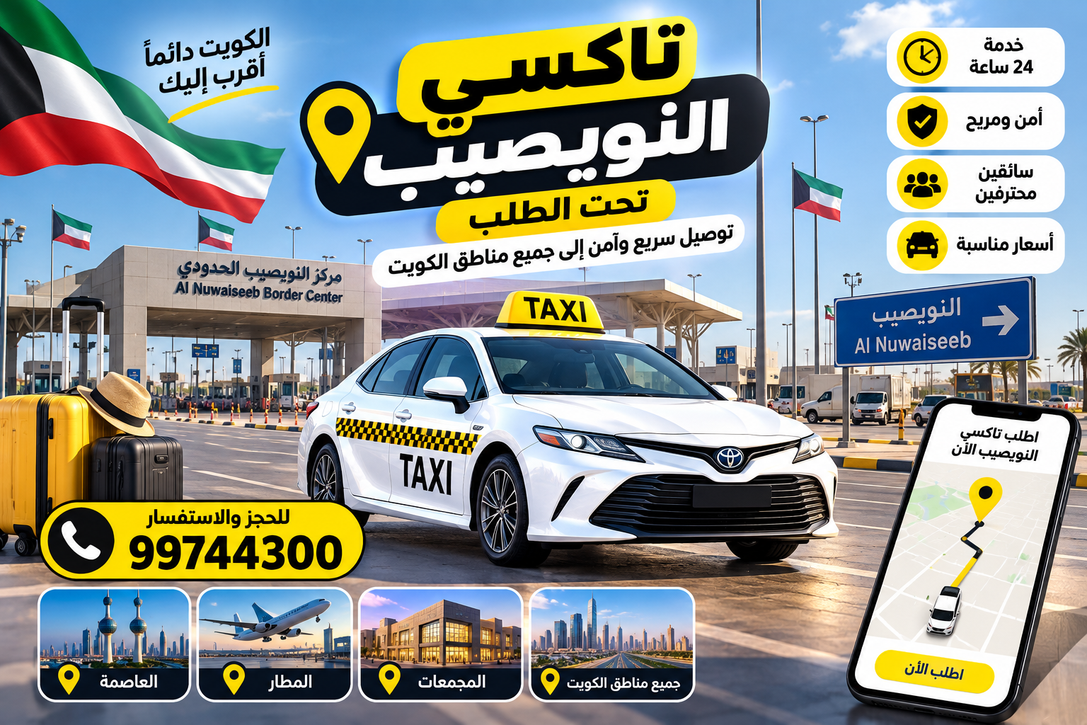 تأجير تاكسي النويصيب على مدار الساعة